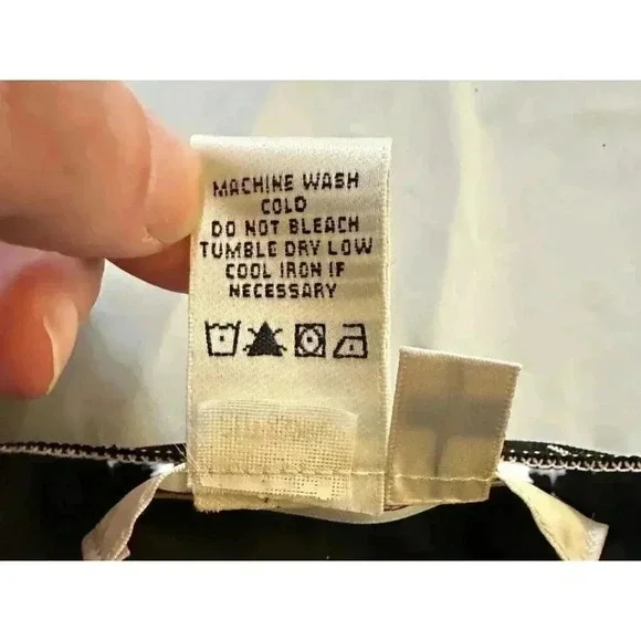 Studio M dress mini size Small black with white and purple print and side tie - Picture 6 of 16